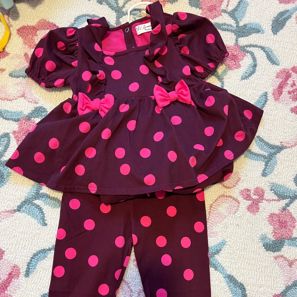 NWT For Love and Lemons Lil Lemon Polkadot Set.